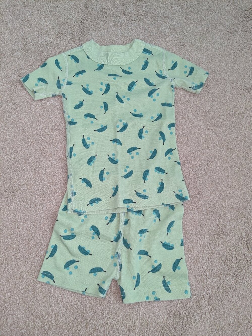 3t GUC Hanna Andersson pea pod short sleeve pajamas